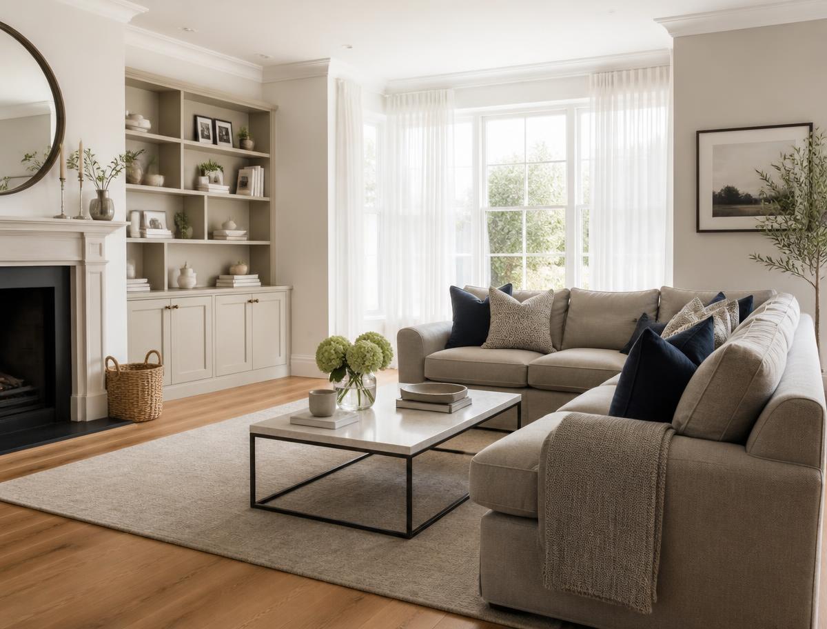 A freshly cleaned and tidied living room in a modern British home